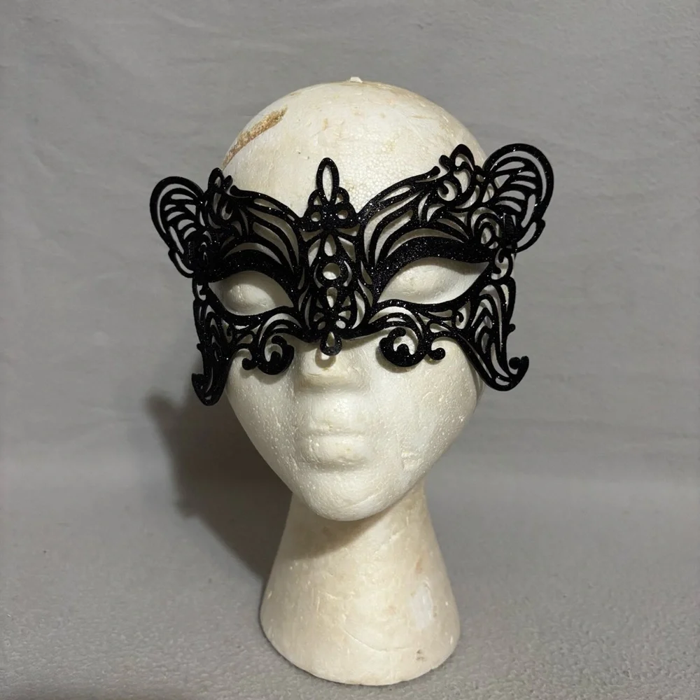 Purple and Black Glittered Masquerade Masks